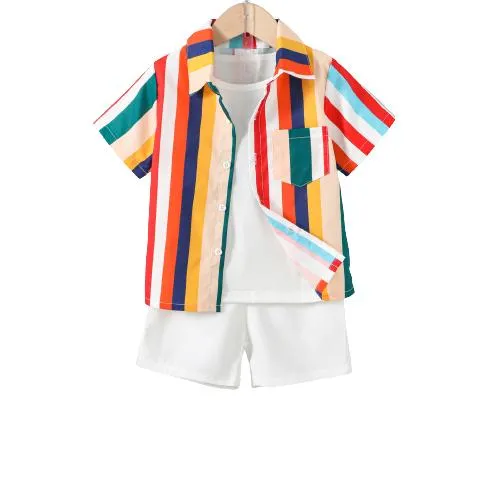 1-8Y Baby Boys Summer Outfits Pocket Shirts Elastic Shorts 2Pcs Clothes Toddler Clothes Wholesale Catpapa 46230630