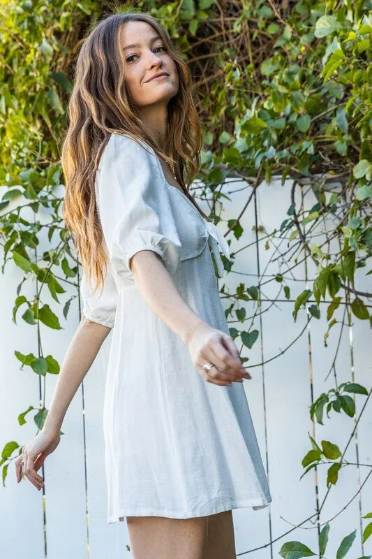 Adalene Tie-Front Mini Dress