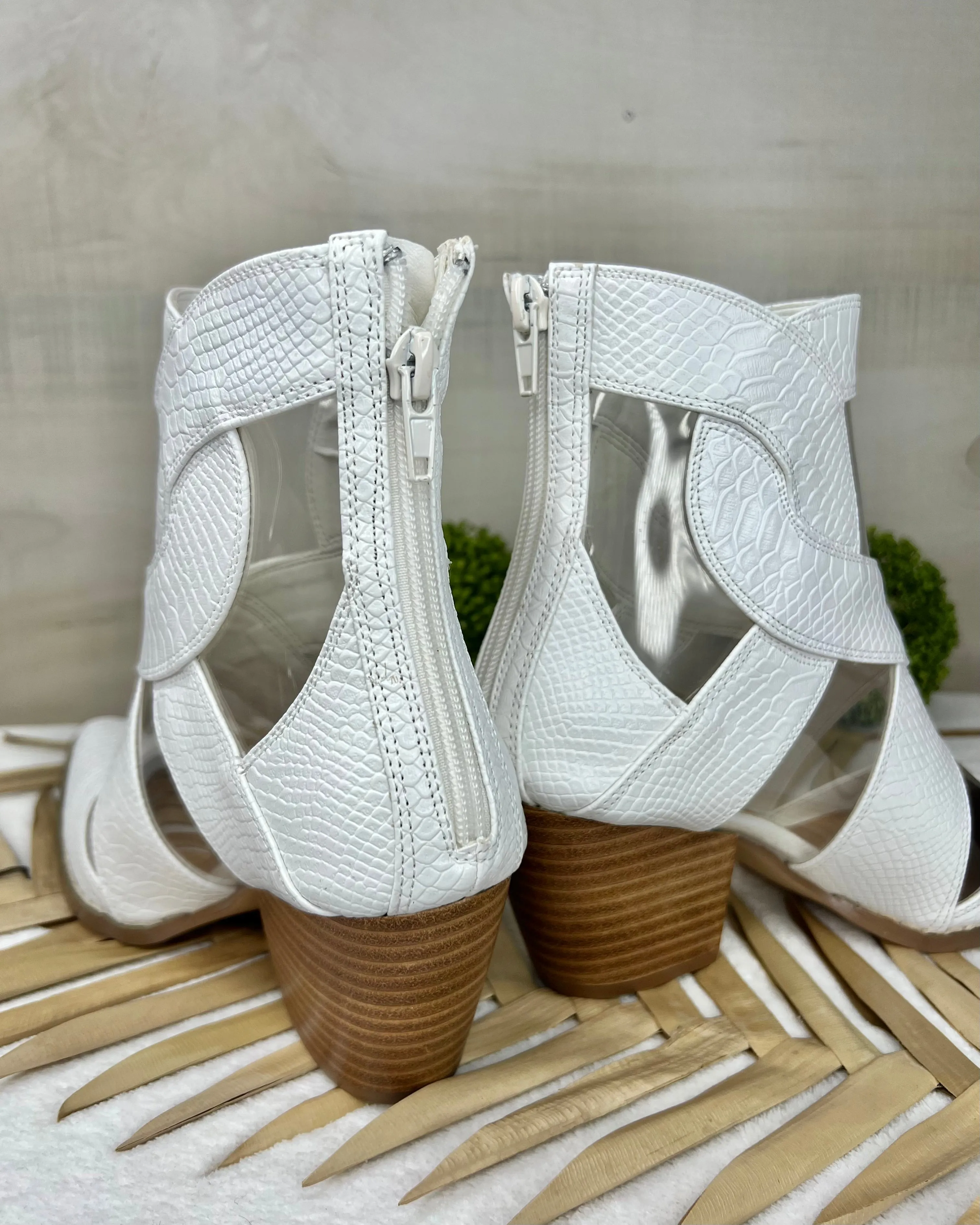 Anthem White Reptile Booties