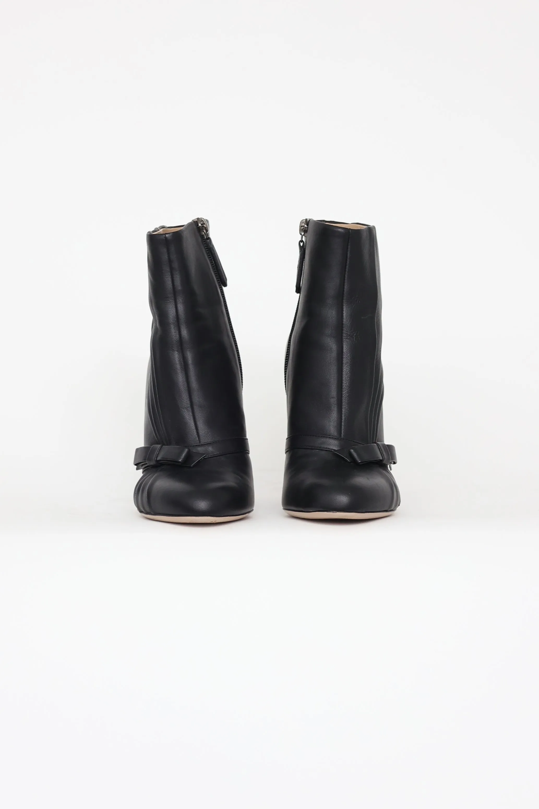 Black Pleated Booties