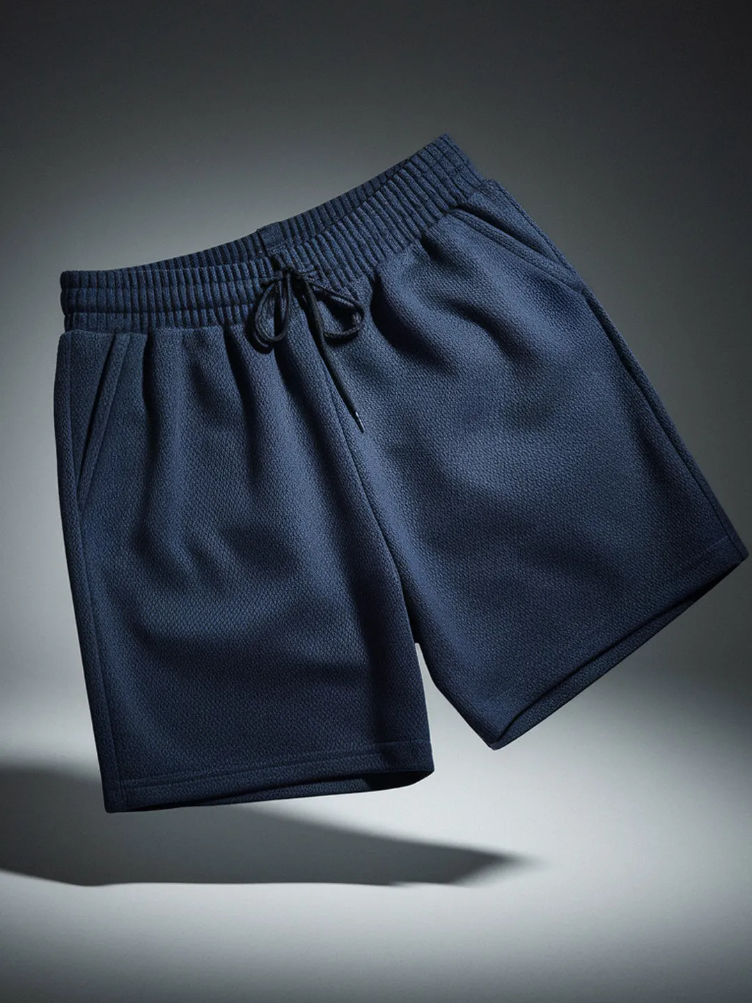 Blue Cotton Mens Shorts