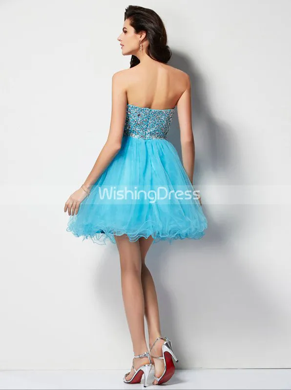 Blue Sweet 16 Dress,Empire Waist Sweet 16 Dresses,Beaded Sweet 16 Dress,SW00032