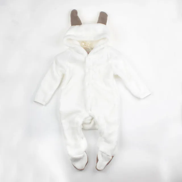 Cartoon Coral Fleece Newborn Baby Romper