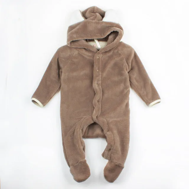 Cartoon Coral Fleece Newborn Baby Romper