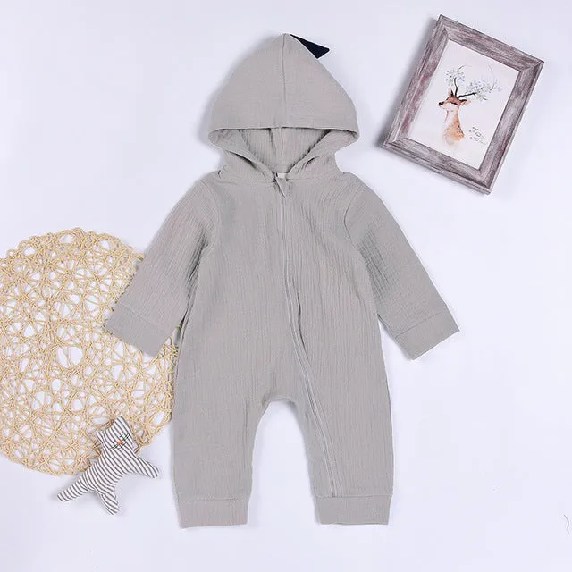 Cartoon Dinosaur Design Hooded Baby