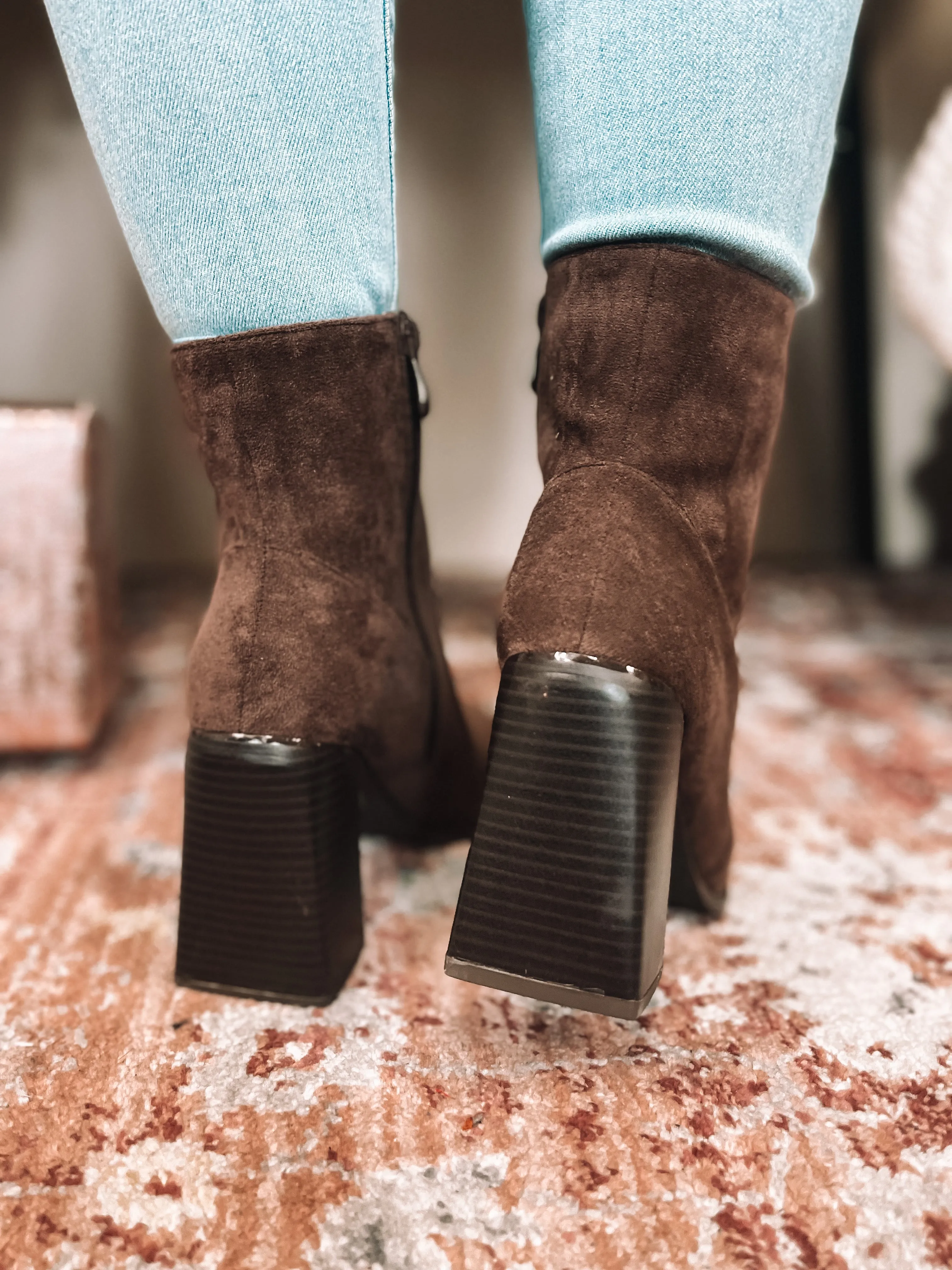 Chocolate Suede Bootie