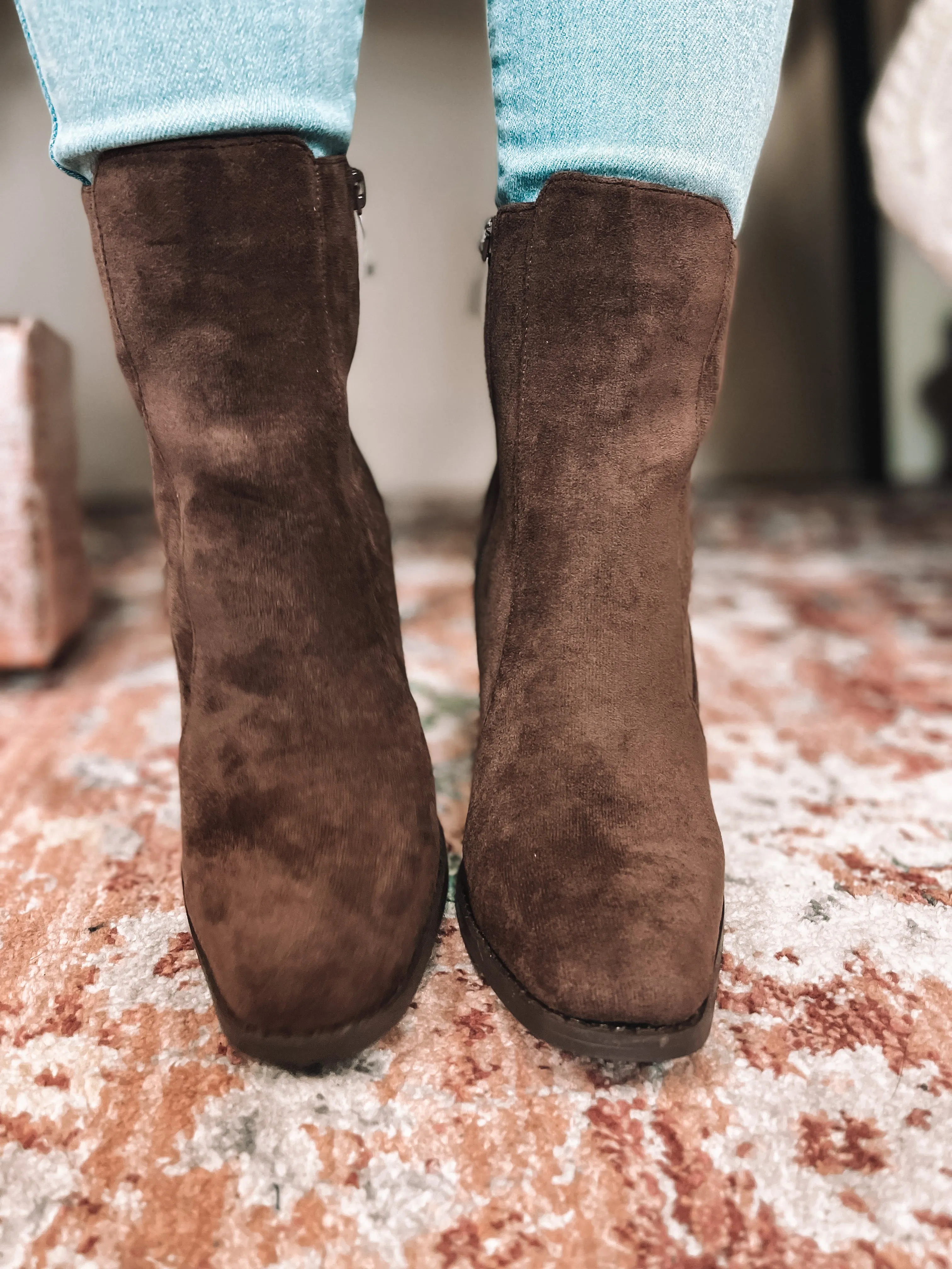 Chocolate Suede Bootie