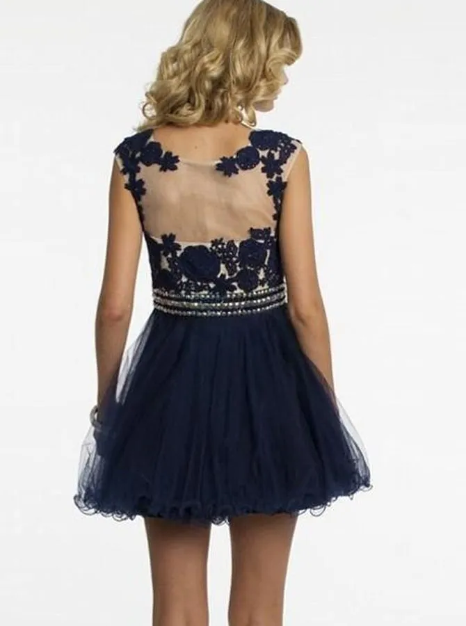 Dark Navy Homecoming Dresses,Short Homecoming Dress,Homecoming Dress for Teens,HC00013