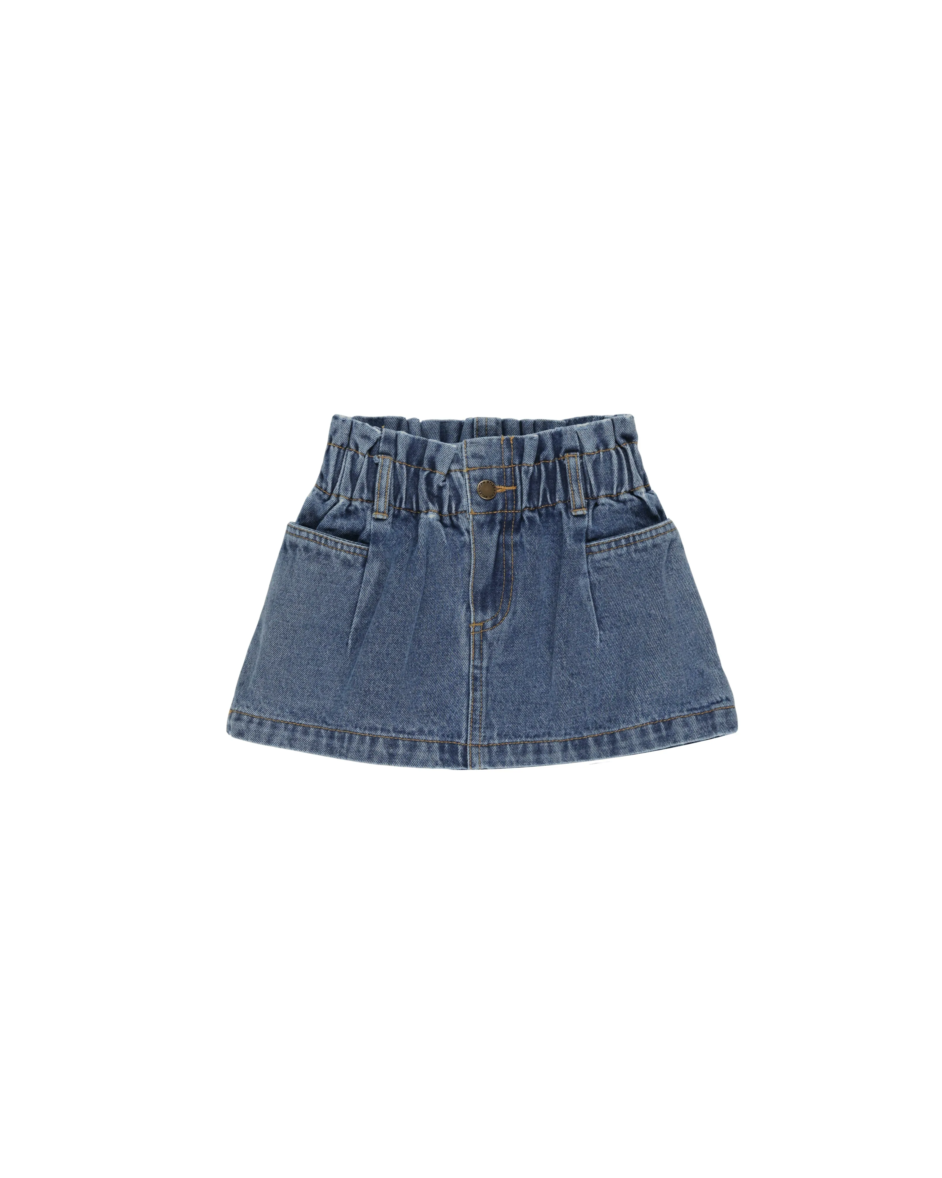 DENIM MINI SKIRT || INDIGO