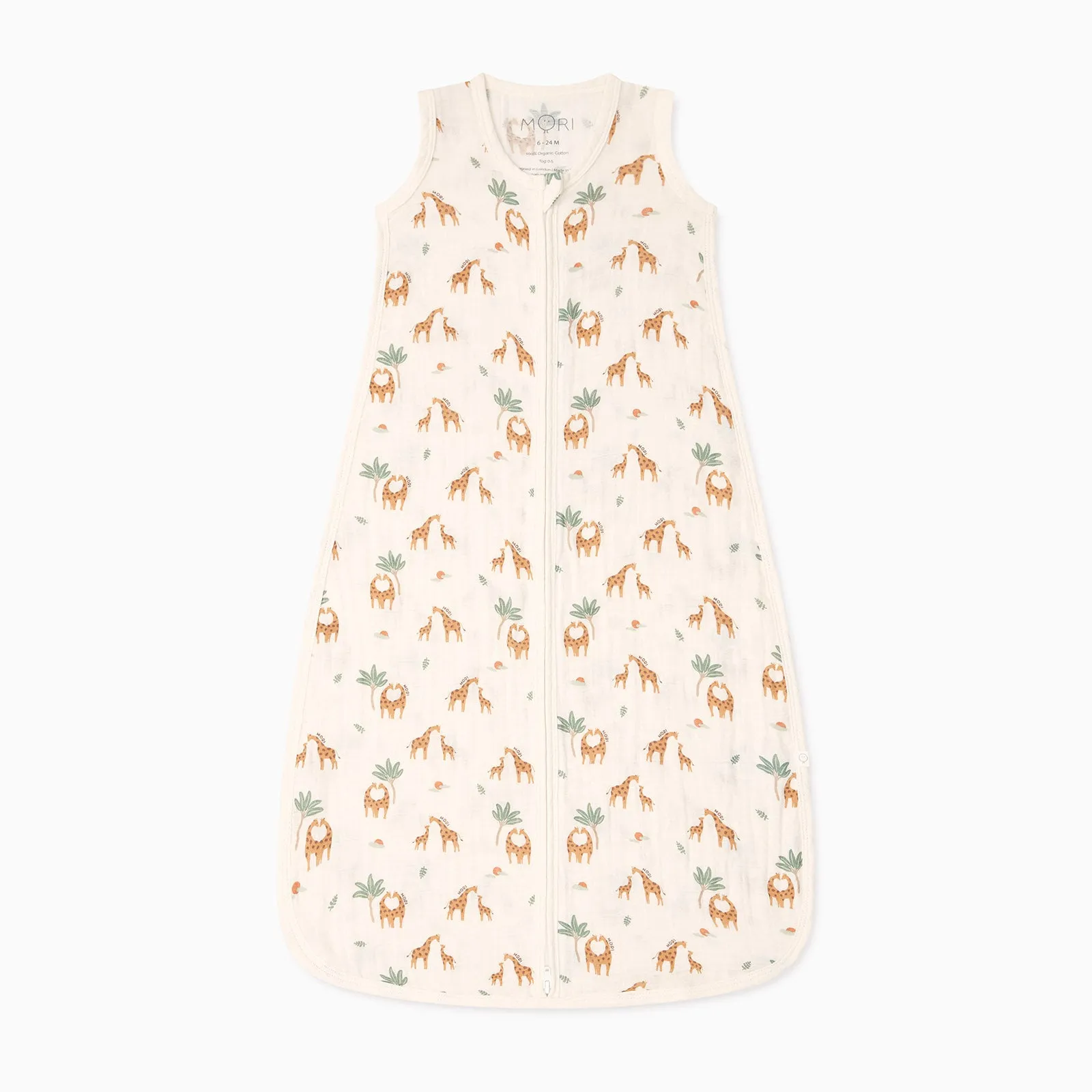 Giraffe Print Muslin Front Opening Sleep Sack 0.5 TOG