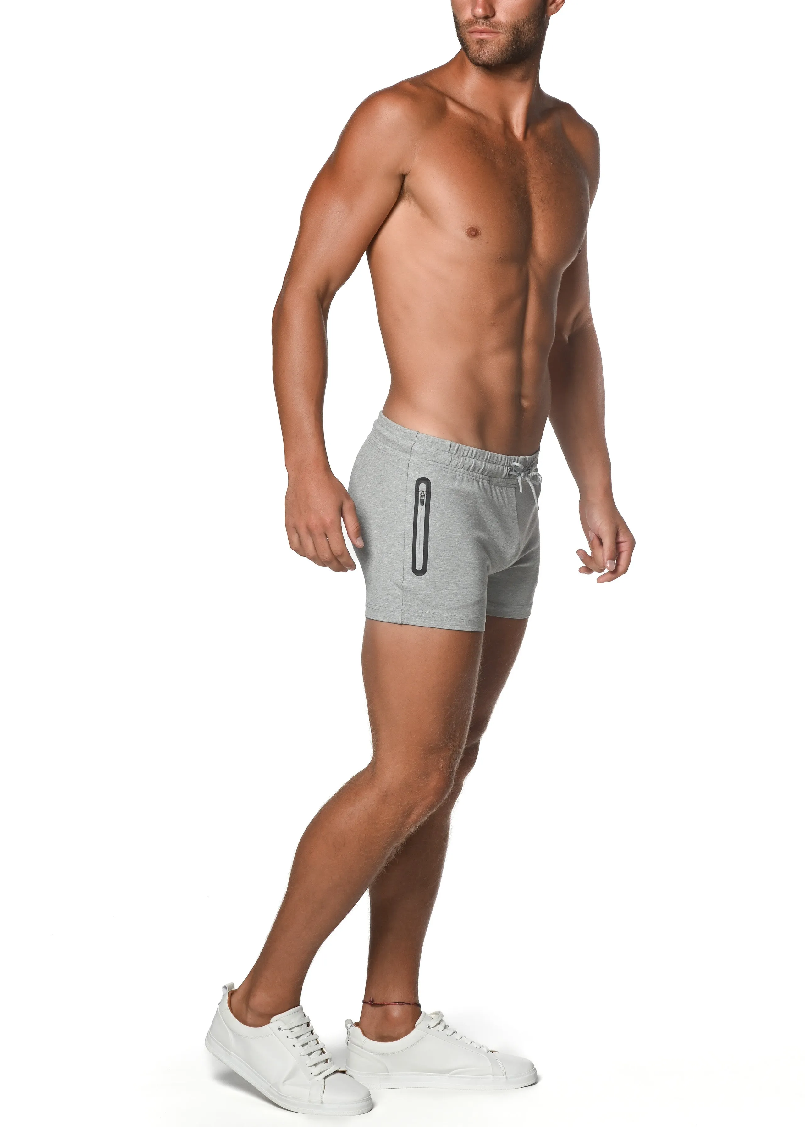 GREY VAULT 3.5 INSEAM GYM STRETCH SHORTS ST-10500