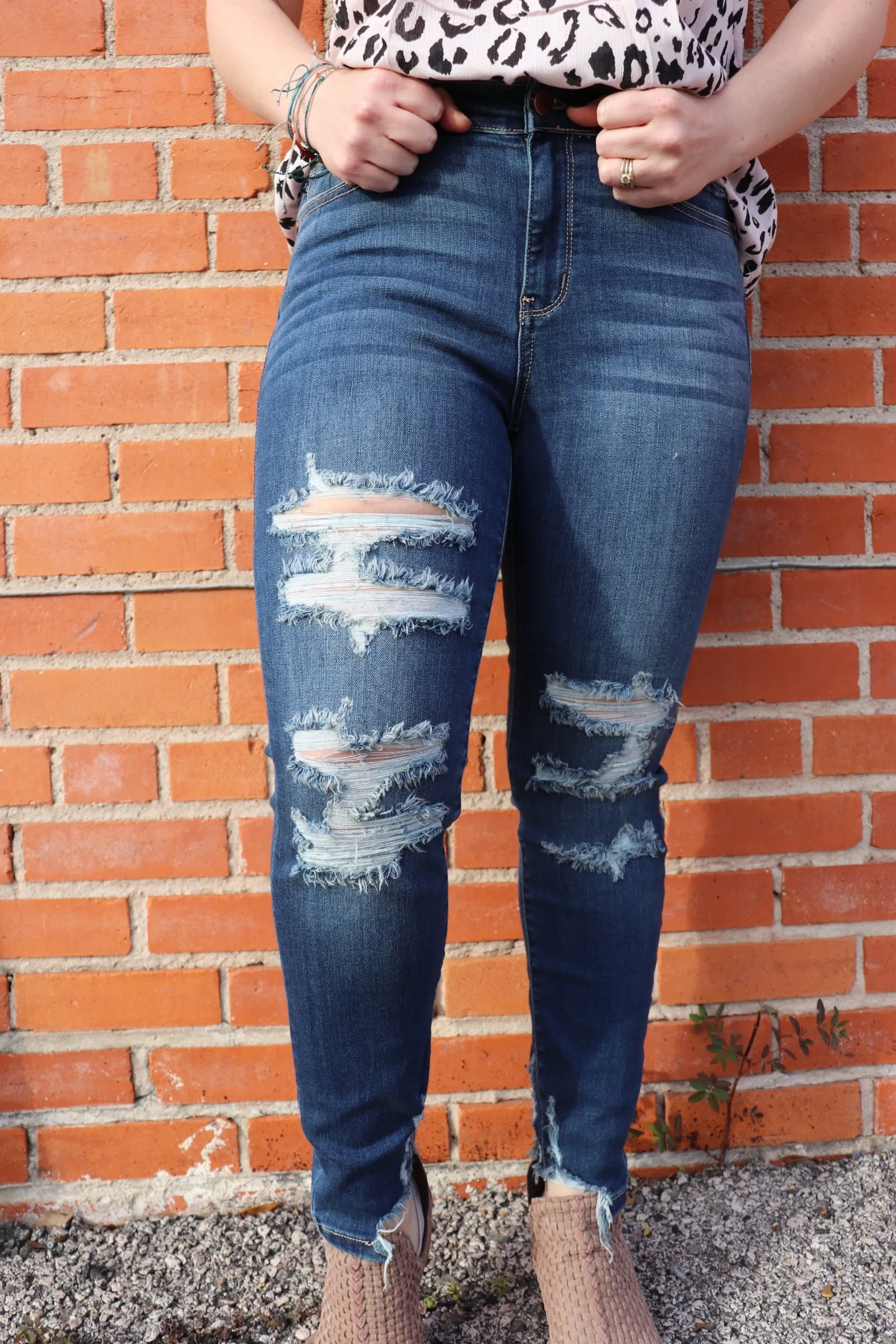 Last Call Queen Size Destiny Destructed Skinny Jeans
