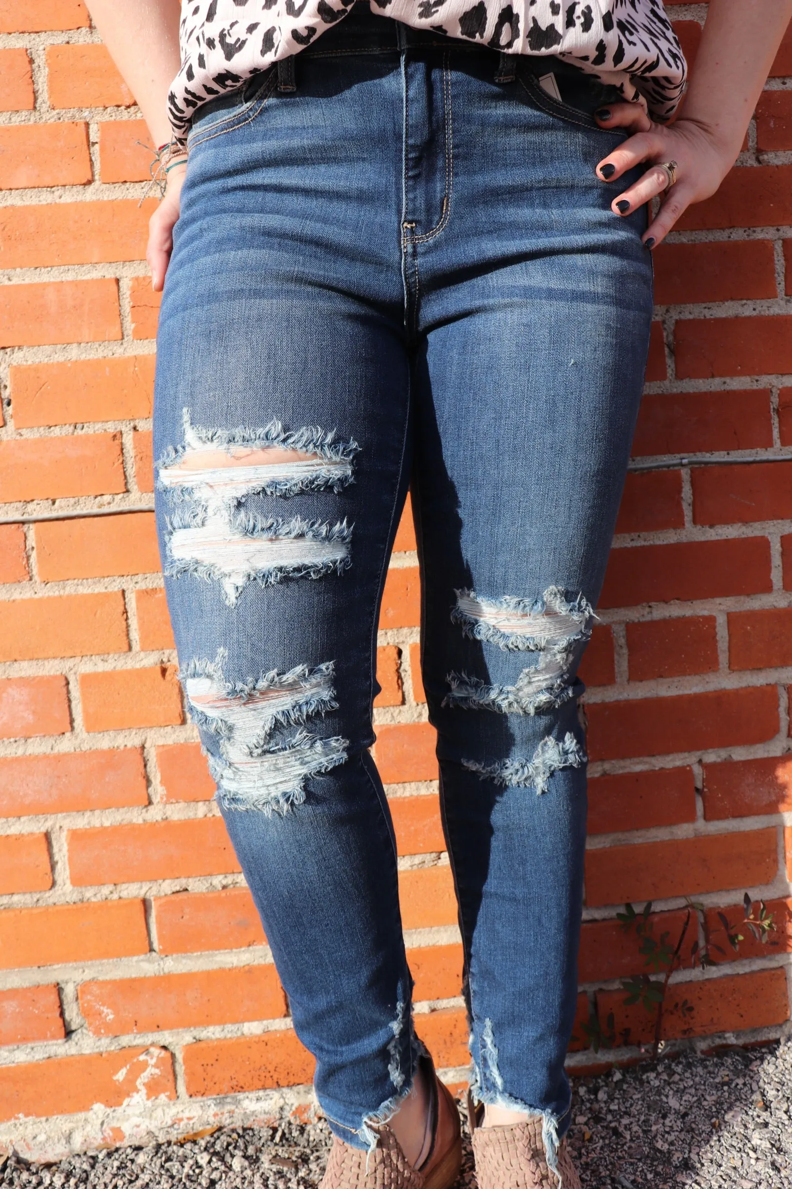 Last Call Queen Size Destiny Destructed Skinny Jeans