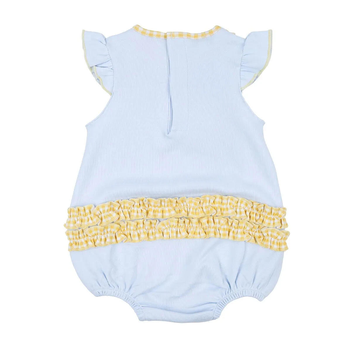 Magnolia Baby Girls Blue Lovely Lemons Applique Ruffle Flutters Bubble