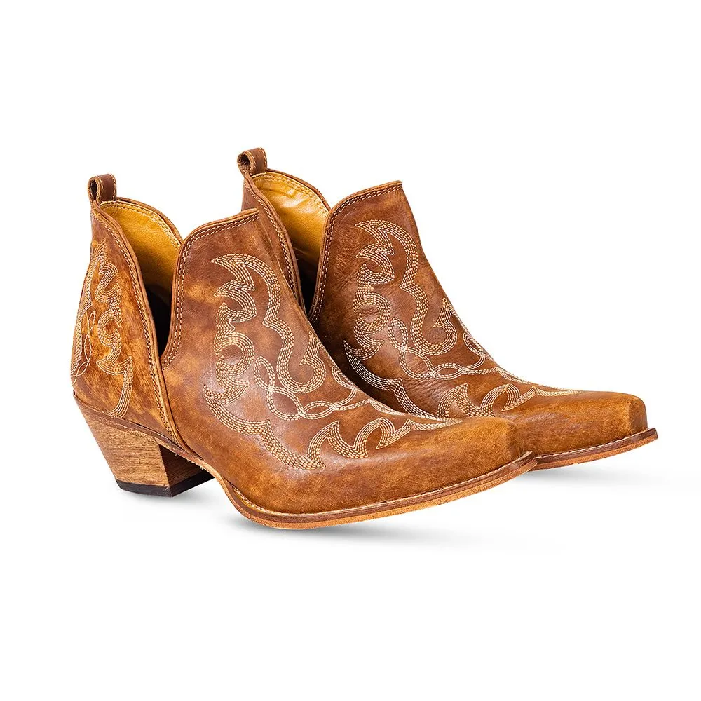 Maisie Stitched Leather Boots in Turquoise