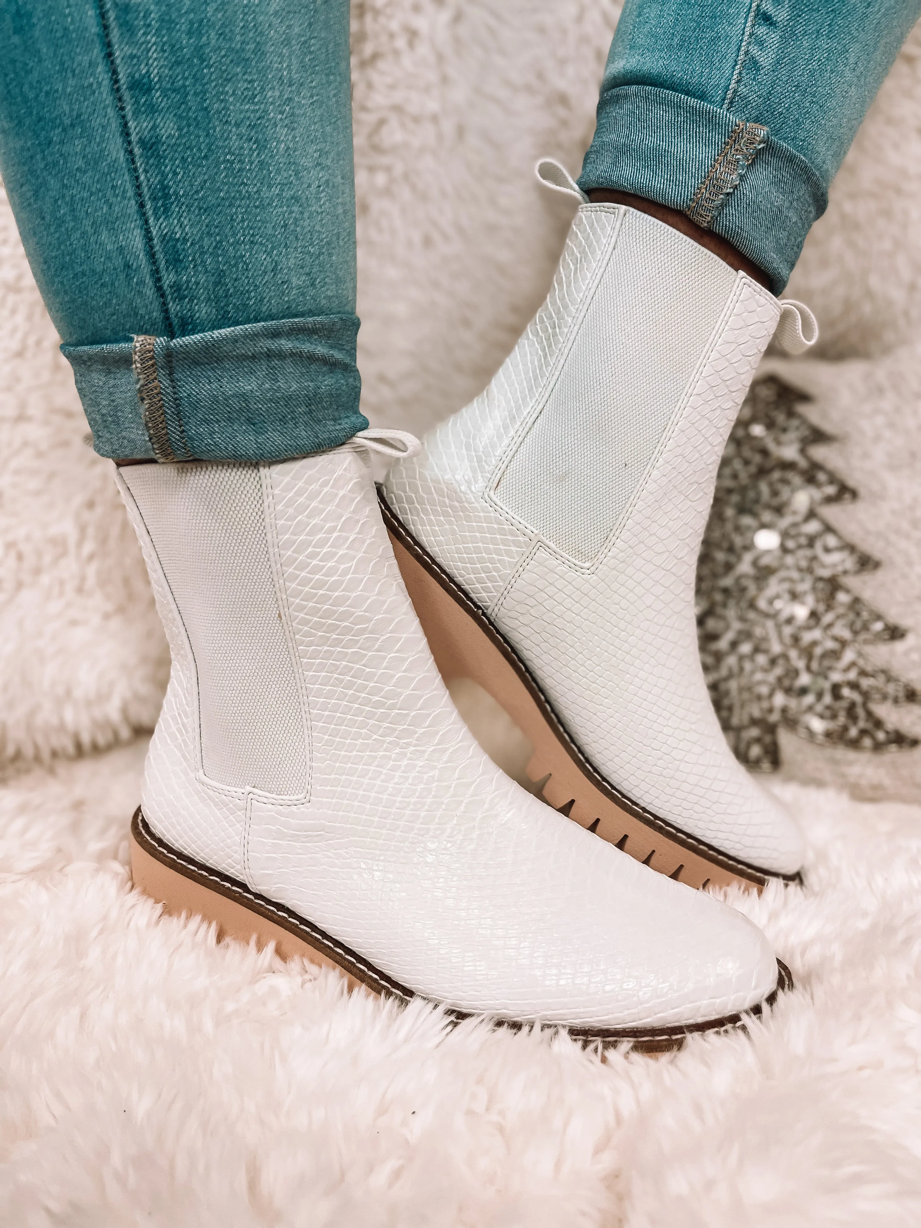 Matisse White Snake Chase Boot