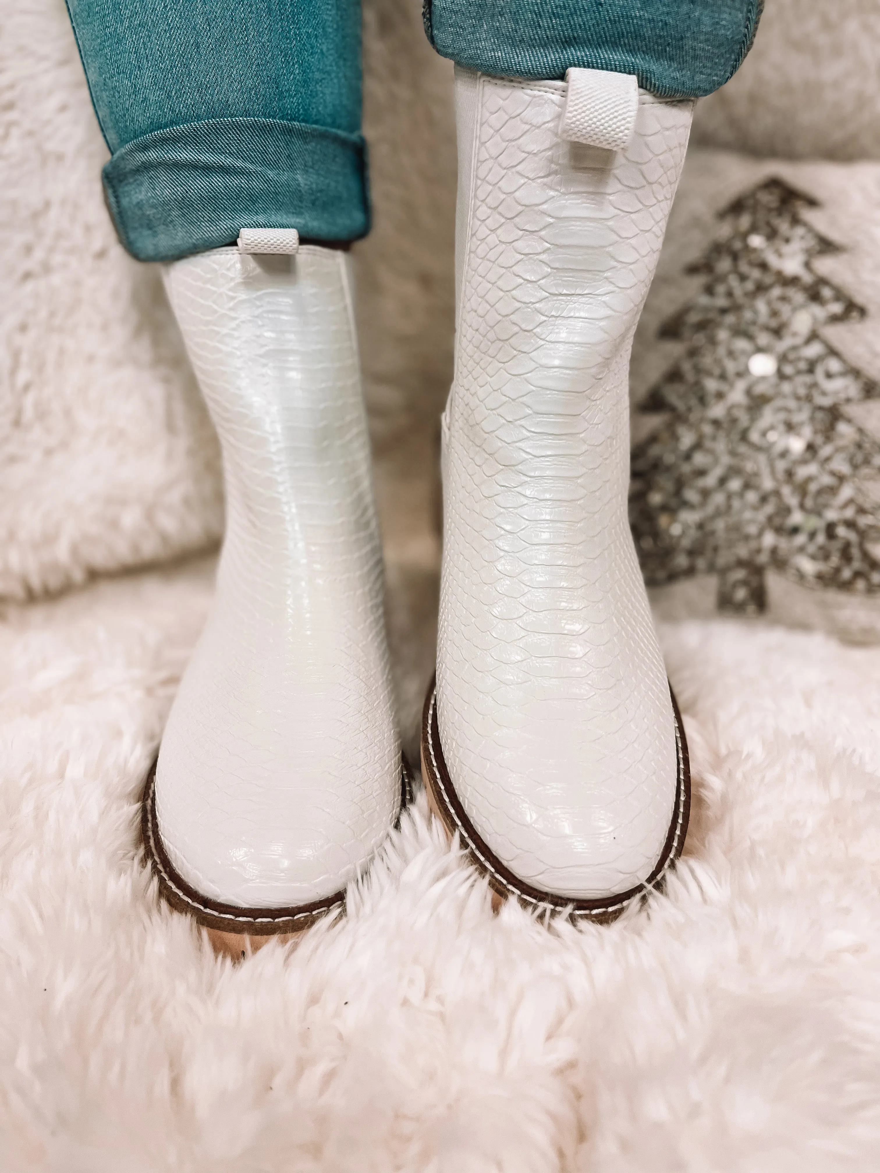 Matisse White Snake Chase Boot