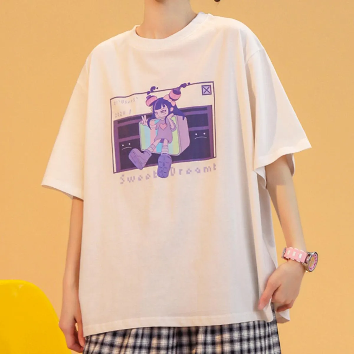 Old Web Anime Girl Hacker T-Shirt