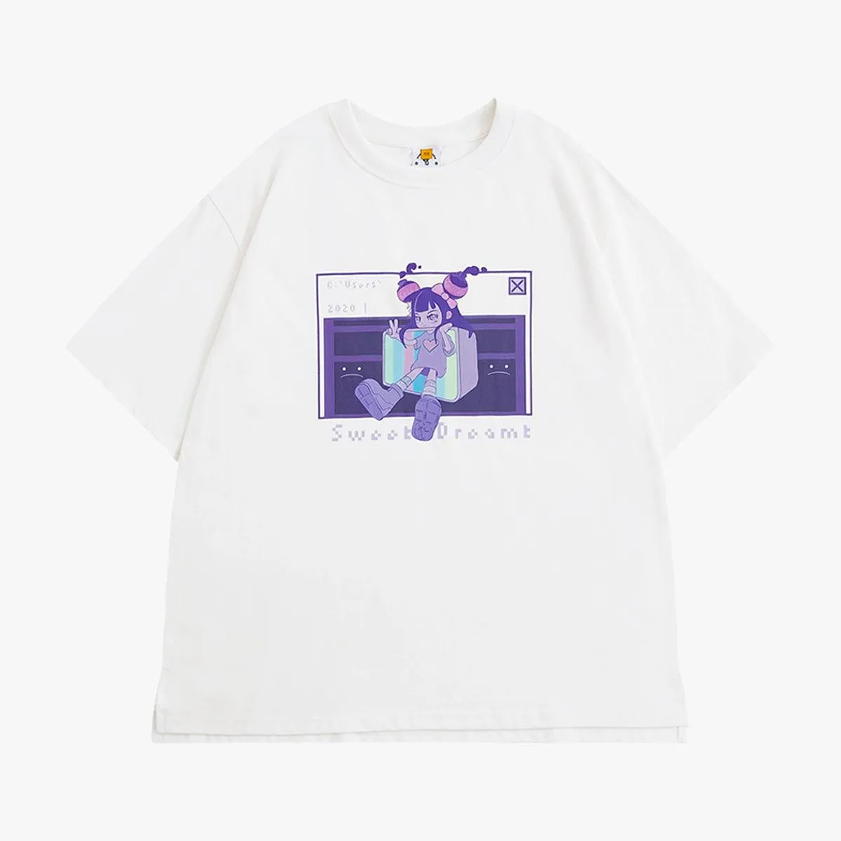 Old Web Anime Girl Hacker T-Shirt