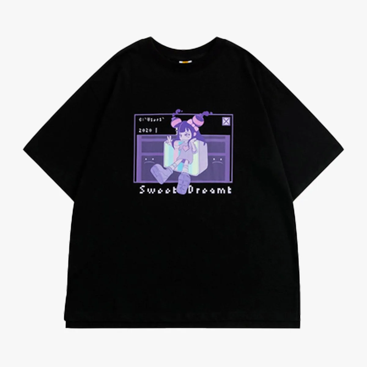 Old Web Anime Girl Hacker T-Shirt
