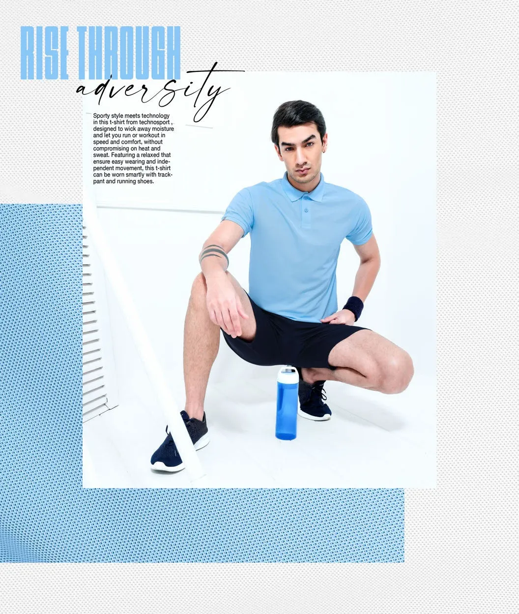 TechnoSport Polo Neck Half Sleeve Dry Fit T Shirt for Men OR-51 Pack of 3