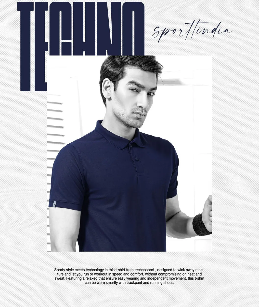 TechnoSport Polo Neck Half Sleeve Dry Fit T Shirt for Men OR-51 Pack of 3