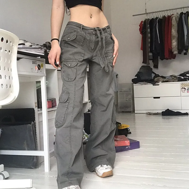 Women Vintage Cargo Trousers