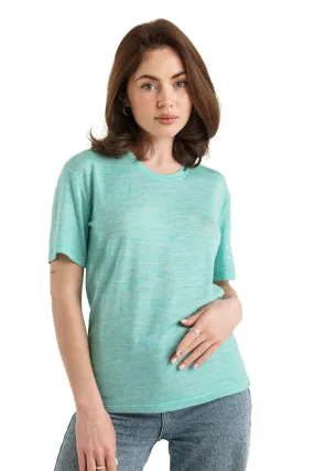 Women's Merino T-shirt 165 Light Teal | Crewneck
