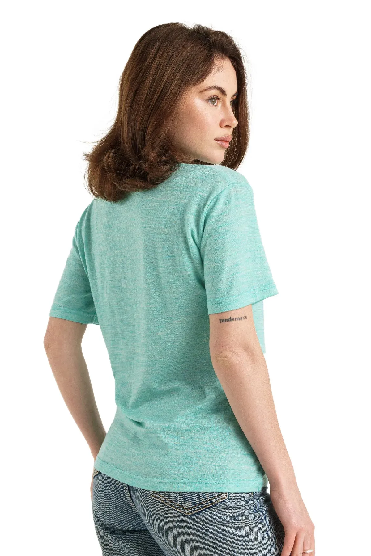 Women's Merino T-shirt 165 Light Teal | Crewneck