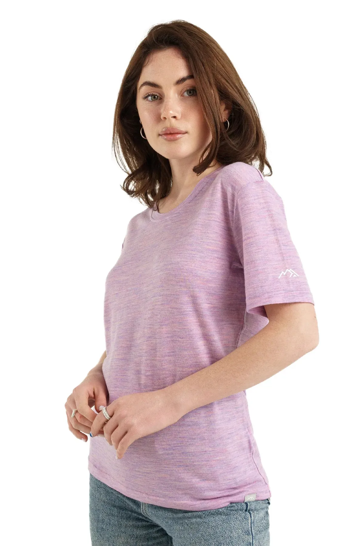 Women's Merino T-shirt 165 Lilac Heather | Crewneck ( socks)